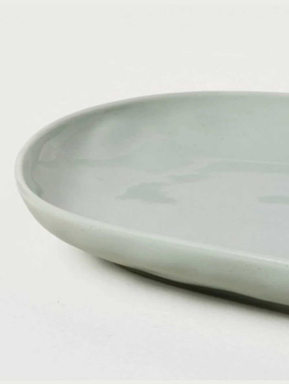 Hearth & Hand NWT Porcelain Serve Platter Tray Reactive Glaze In Pale Blue